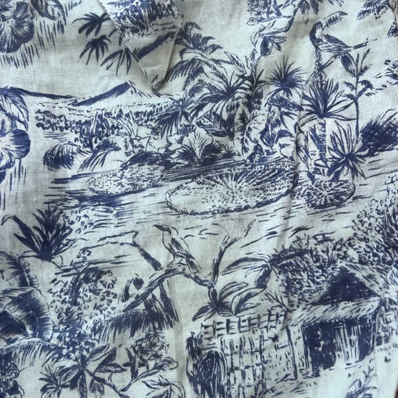 Joie 100% linen top size L floral animals nature vacation resort mother of pearl - Picture 4 of 4